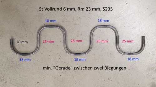 Rohrbiegerei CNC-Dornbiegen St-Vollrund 6 mm Rm 23 mm